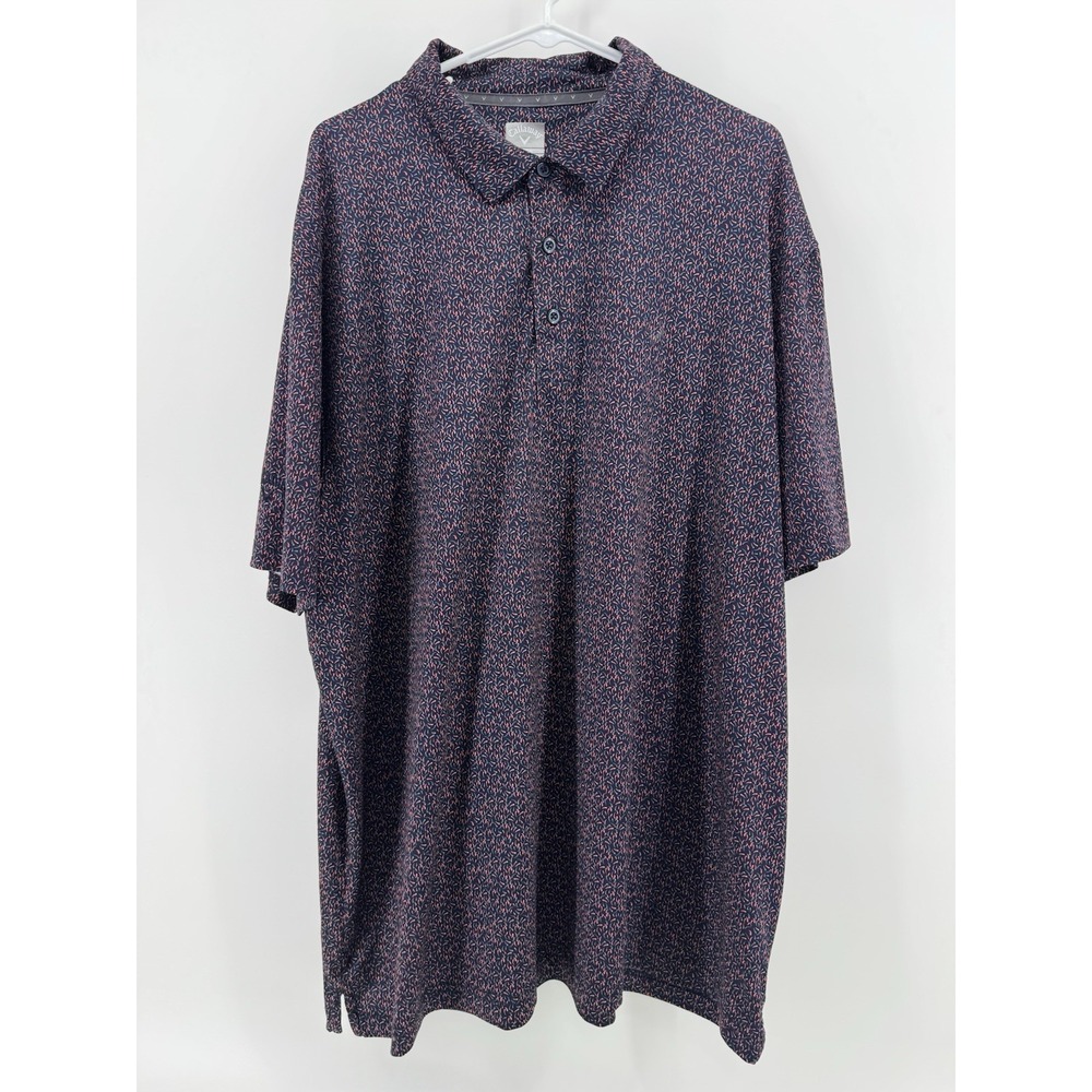 Callaway Opti-Dri Golf Polo Shirt Mens 2X All Over Print Moisture Wicking